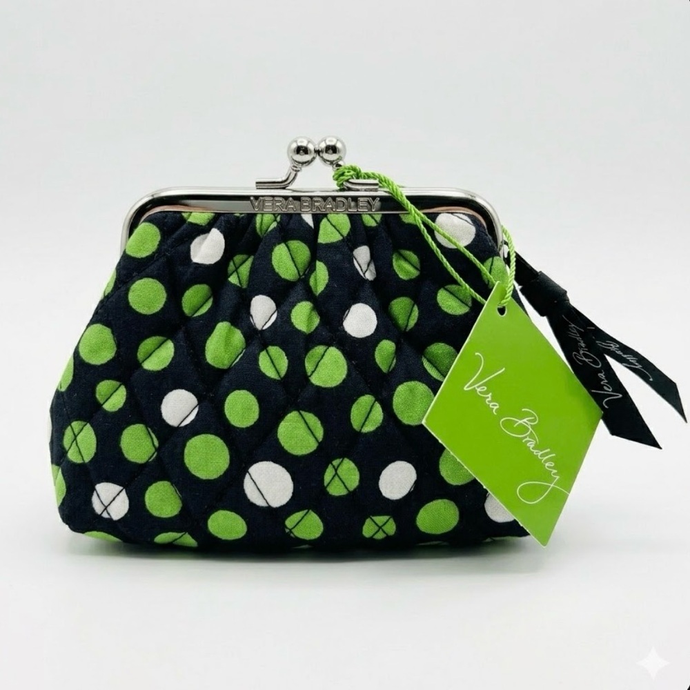 Vera Bradley Lucky Dots Double Kisslock Coin Purse | Retired Rare